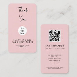 Visita Tarjeta de descuento rosa de Rubor con logotipo de