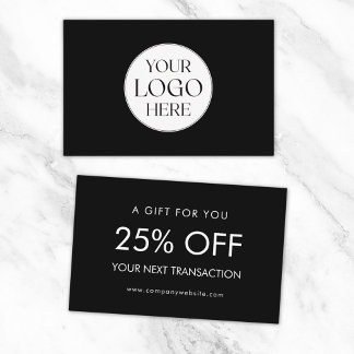 Visita Tarjeta de descuento simple con logotipo de empres