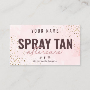 Visita Tarjeta de después de la instrucción Spray Tan