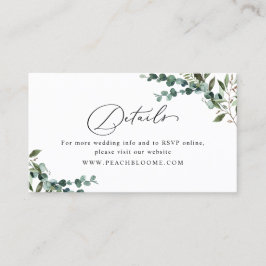 Visita Tarjeta de detalles de boda con código QR de veget