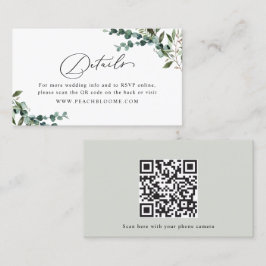 Visita Tarjeta de Detalles de Boda con Código QR de Verdo