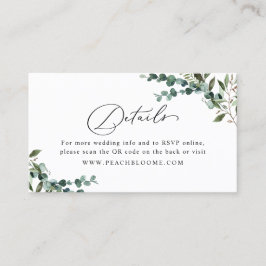 Visita Tarjeta de Detalles de Boda con Código QR de Verdo