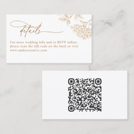 Visita Tarjeta de detalles de boda con código QR rústico 