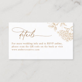 Visita Tarjeta de detalles de boda con código QR rústico 