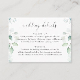 Visita Tarjeta de detalles de boda de eucalipto económico