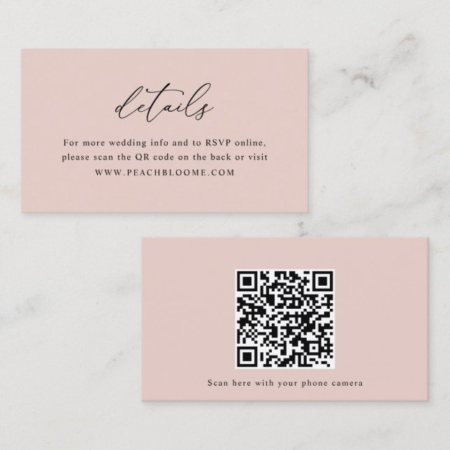 Visita Tarjeta de detalles de código QR del sitio web del (Anverso / Reverso)