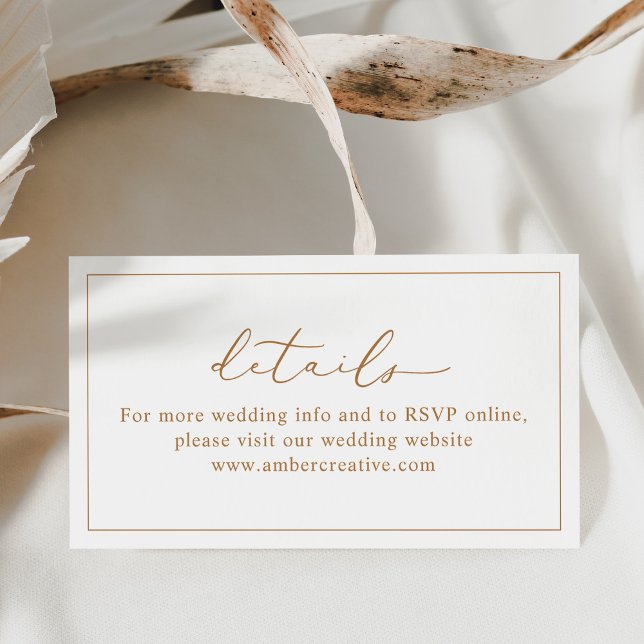 Visita Tarjeta de detalles de sitio web de Boda simple de (Subido por el creador)