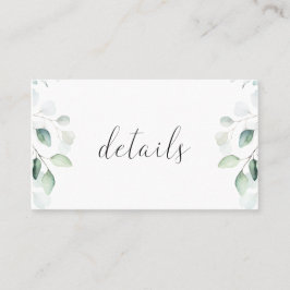 Visita Tarjeta de detalles del Boda de energía verde del 