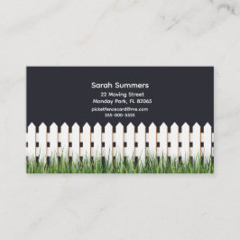 Visita Tarjeta de dirección de la valla blanca y la hierb