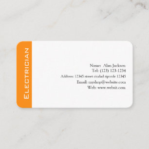 Visita tarjeta de electricista editable