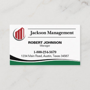 Visita Tarjeta de empresa verde y negra con logotipo