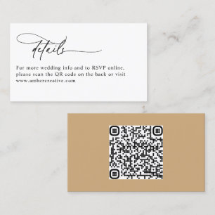 Visita Tarjeta de Encierre de Boda Moderna con Código QR