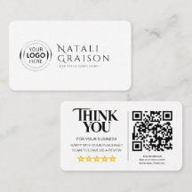 Tarjeta de enlace de revisión de código QR de rese