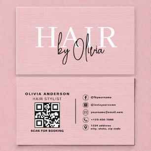 Visita Tarjeta de estilista de cabello con código QR de l