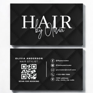 Visita Tarjeta de estilista de cabello con código QR de l