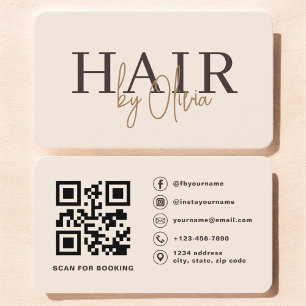 Visita Tarjeta de estilista de cabello con código QR Tipo
