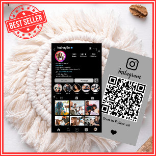 Visita Tarjeta de Estilista de Pelo de Instagram Código Q