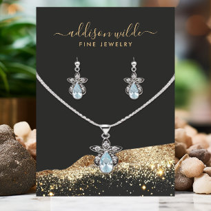Visita Tarjeta de exhibición de aretes con destellante br
