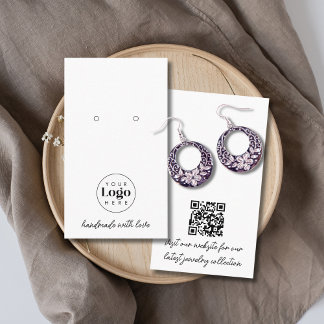 Visita Tarjeta de exhibición de aretes de joyería con cód