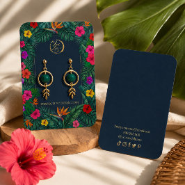Visita Tarjeta de exhibición de aretes florales tropicale