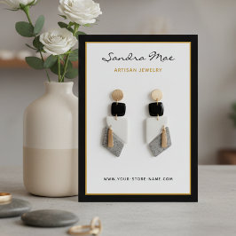 Visita Tarjeta de exhibición de joyas minimalista y elega
