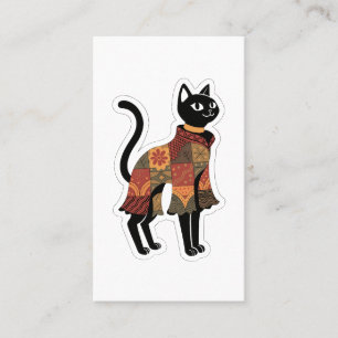 Visita Tarjeta de felicitación de gato negro Boho Patchwo