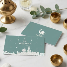 Visita Tarjeta de felicitación elegante Eid Mubarak 1447 