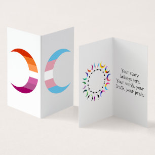 Visita Tarjeta de felicitación Medias Lunas Orgullo Trans