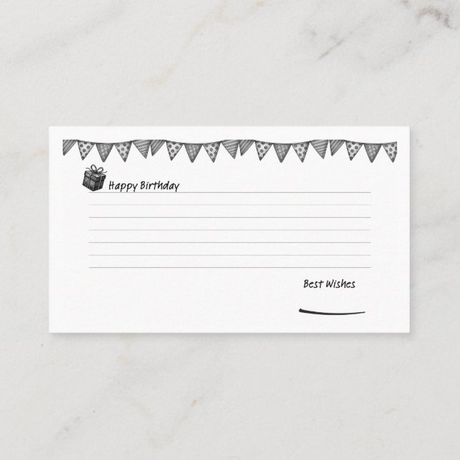 Visita Tarjeta de Feliz Cumpleaños (Reverso)