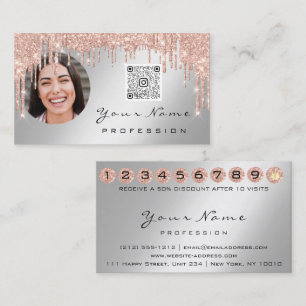 Visita Tarjeta de fidelidad 10 Punch Crown Silver Logo Ph