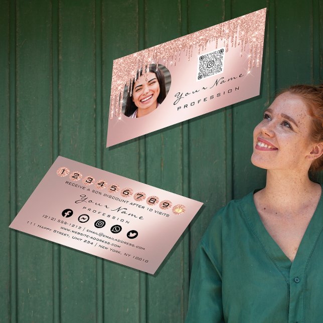 Visita Tarjeta de fidelidad 10 Punch Crown Silver Logo Ph (Loyalty Card 10 Punch Crown Silver QR Logo Photo)