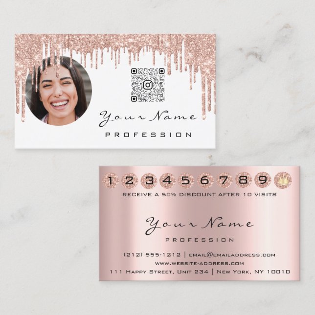 Visita Tarjeta de fidelidad 10 Punch Rosa de la Corona de (Anverso / Reverso)