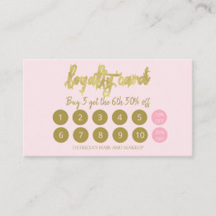 Visita Tarjeta de fidelidad 10 Salón de belleza Artista d