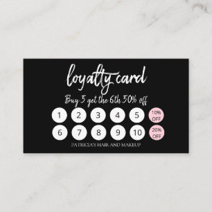 Visita Tarjeta de fidelidad 10 Salón de belleza Artista d