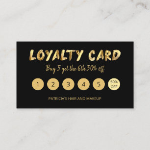 Visita Tarjeta de fidelidad 5 de Bold Gold Makeup Artist