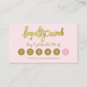 Visita Tarjeta de fidelidad 5 Salón de belleza Artista de
