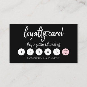 Visita Tarjeta de fidelidad 5 Salón de belleza Artista de
