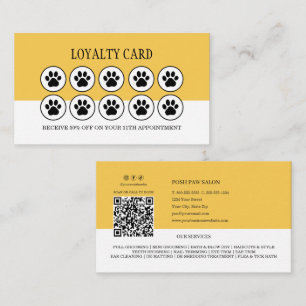 Visita Tarjeta de fidelidad amarilla de aseo de perros Sa