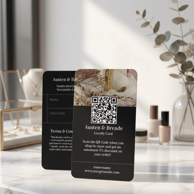 Visita Tarjeta de fidelidad Ash Gray Brown - Centrada en  (Loyalty Card - Photo-Centric Design for Beauty Retail!)