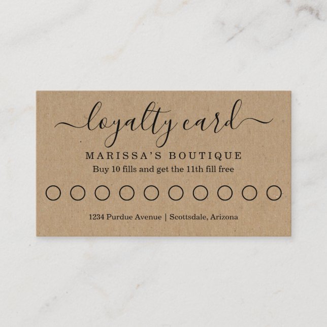 Visita Tarjeta de fidelidad comercial / Tarjeta de punter (Anverso)