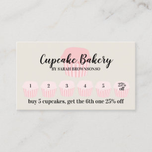 Visita Tarjeta de fidelidad con descuento de Beige Cupcak