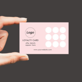 Visita Tarjeta de fidelidad con logotipo rosa simple