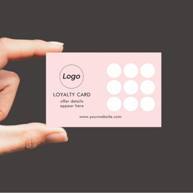 Visita Tarjeta de fidelidad con logotipo rosa simple (Subido por el creador)