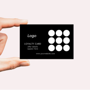 Visita Tarjeta de fidelidad con logotipo simple negro