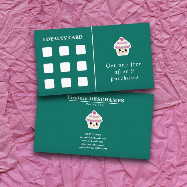 Visita Tarjeta de fidelidad Cupcake Kawaii (Cupcake Kawaii Loyalty Card)