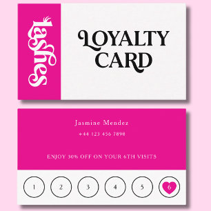 Visita Tarjeta de fidelidad de 6 citas Hot Pink Lashes