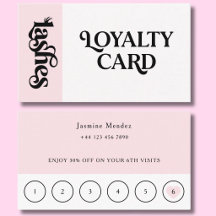 Tarjeta de fidelidad de 6 citas para Pestañas Rosa
