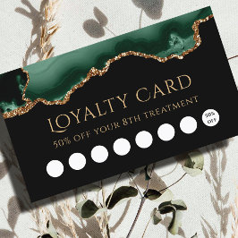 Visita tarjeta de fidelidad de ágata verde esmeralda