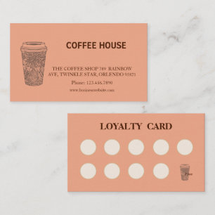 Visita Tarjeta de fidelidad de café simple moderna