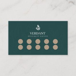 Visita Tarjeta de fidelidad de café verde oscuro elegante